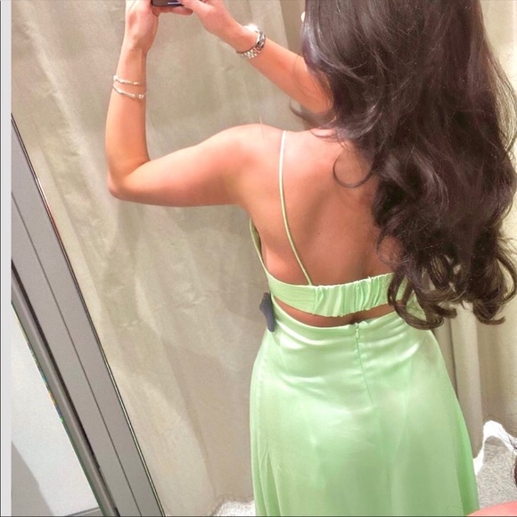 Zara light green slip dress - Picture 6 of 6